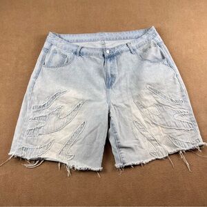 Y2k Manfinity Light Blue Distressed Men's Denim Shorts